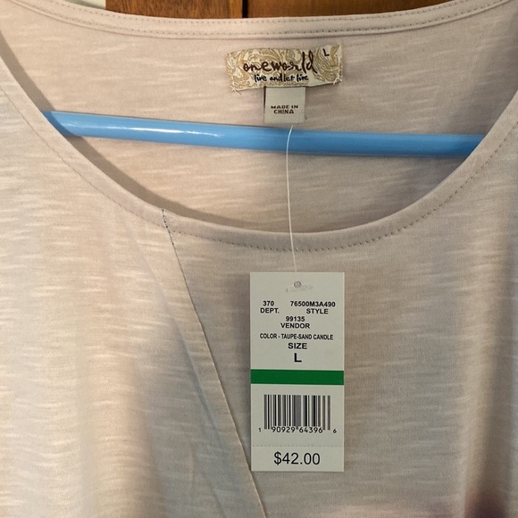 ONE WORLD Tie-Dye Short Sleeve Top - Pink and Blue - Picture 2 of 7